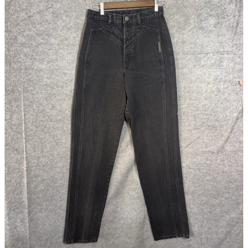 Vtg Rocky Mountain Rockie Jeans 26x35 Black Bareback Cowgirl -‎ SIZE NOTE